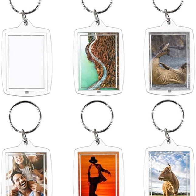 Photo Keychain - 30 Pieces - Empty Photo Frame Keychains - Transparent Clear Acrylic Keychains - Transparent - Small Photo Frames - Holds personalized, custom, and passport-sized photos measuring 1.57" x 2.2".