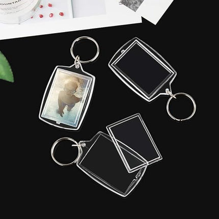 Photo Keychain - 30 Pieces - Empty Photo Frame Keychains - Transparent Clear Acrylic Keychains - Transparent - Small Photo Frames - Holds personalized, custom, and passport-sized photos measuring 1.57" x 2.2".
