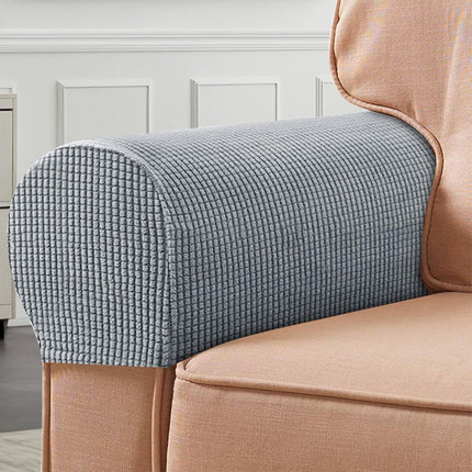 4 Pieces - Armrest Protection Covers - Protective Cover - Elastic Sofa Cover - Sofa Armrest Cover - Gloves for Sofa Armrests - Anti-Slip - Anti-Scratch - for Reclining Square, Curved, Tilted Armrest Cover - Grey.