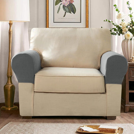 4 Pieces - Armrest Protection Covers - Protective Cover - Elastic Sofa Cover - Sofa Armrest Cover - Gloves for Sofa Armrests - Anti-Slip - Anti-Scratch - for Reclining Square, Curved, Tilted Armrest Cover - Grey.