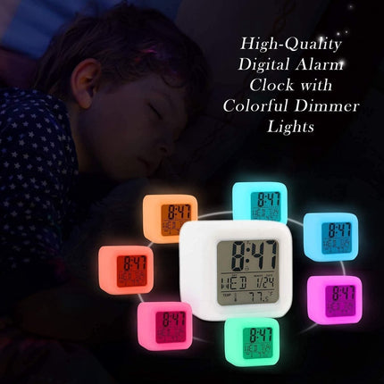 Alarm clock - digital alarm clock - Digital Clock - digital alarm clocks - Digital Children's Alarm Clock with 7 Color Changes - Children's Alarm Clock - LED Night Light - Alarm Clock - child's alarm clock - Travel Alarm Clock - Alarm Clock - for bedroom,.