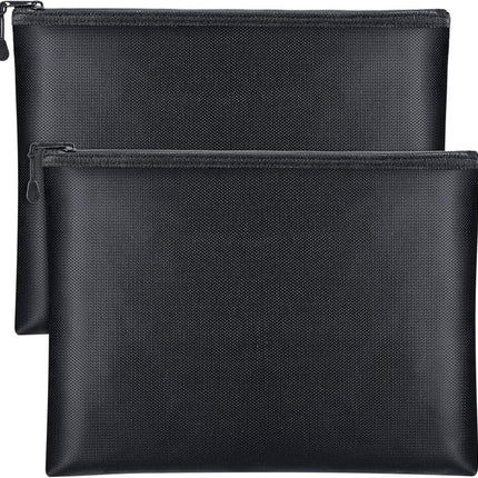 Fireproof Document Bag - 2 Pack - Fireproof and Waterproof Cash Bag with Zipper - Fireproof Document Bags - 13.4 x 9.4 Inch Waterproof and Fireproof Cash Bag Document Holder with Zipper - Fireproof Safe Storage Bag.