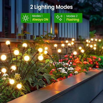 Solar Garden Lighting - Solar Lights Outdoor - 4 Pack 32 LED Oscillating Solar Garden Lights - Solar Garden Lamp - Fireflies - Firefly Light for Outdoor Decorations - Solar Garden Lighting - Solar Energy - Waterproof - Garden Torch - Garden Lantern.