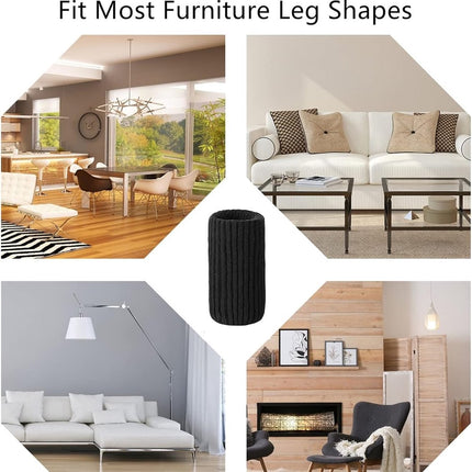 24 pieces furniture leg socks - Chair socks - black furniture socks - chair leg floor protectors - Chair Leg Felt Pads - high elastic chair leg covers furniture caps set - easy to move and reduce noise - Furniture Leg - Anti-slip mat.