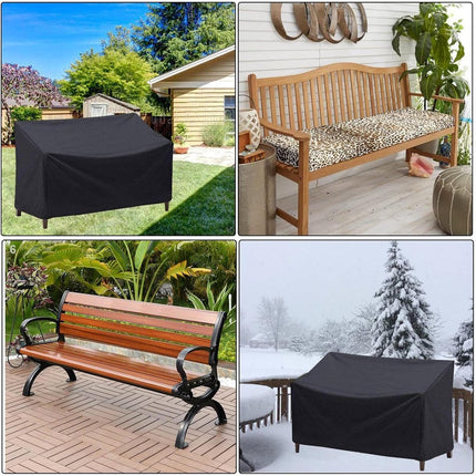 163*66*89 cm - Garden bench covers - Garden chair covers - Dust cover - waterproof - Garden accessories - 2-seater - cover for garden bench - windproof - anti-UV - tear resistance - 210D Oxford fabric - Loveseat cover - for 2-seater bench - black.