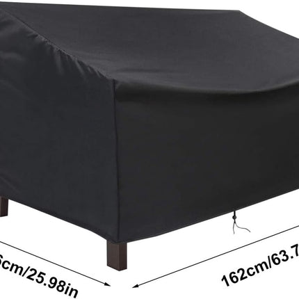 163*66*89 cm - Garden bench covers - Garden chair covers - Dust cover - waterproof - Garden accessories - 2-seater - cover for garden bench - windproof - anti-UV - tear resistance - 210D Oxford fabric - Loveseat cover - for 2-seater bench - black.