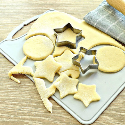 pieces - Cooking rings - star-shaped cookie mold - star-shaped cookie cutters - loaf pan - small cookie cutters - dessert rings - cake rings - baking molds - molds - for baking and cooking cakes, mousses, and desserts - silver.