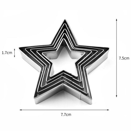 pieces - Cooking rings - star-shaped cookie mold - star-shaped cookie cutters - loaf pan - small cookie cutters - dessert rings - cake rings - baking molds - molds - for baking and cooking cakes, mousses, and desserts - silver.
