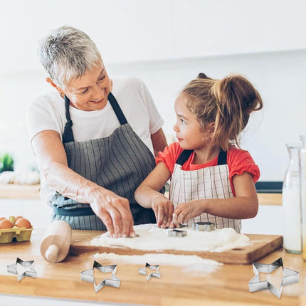 pieces - Cooking rings - star-shaped cookie mold - star-shaped cookie cutters - loaf pan - small cookie cutters - dessert rings - cake rings - baking molds - molds - for baking and cooking cakes, mousses, and desserts - silver.
