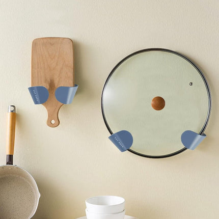 Pot Lid Holder - Lid Holder - 6 Pieces - Lid Storage Rack - Adjustable - Kitchen Cabinet Organizer - Pot Lid Organizer - Adjustable Wall Mount Pot Lid Holder Cabinet Door - Cabinet Door Lid Organizer - Save More Space - Durable - Blue.