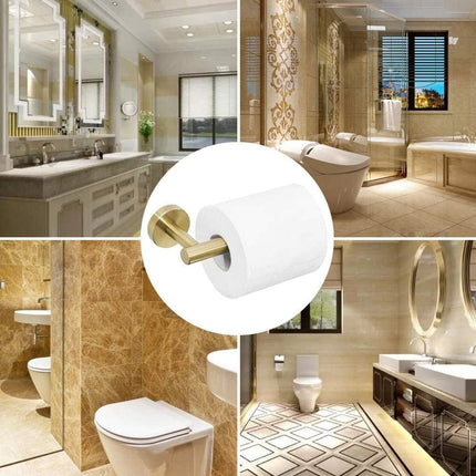Wall-mounted toilet roll holder - Paper towel holder - waterproof - rustproof - 304 stainless steel toilet roll holder for bathroom - with screws - bathroom accessories - 163*80*47 mm - gold.