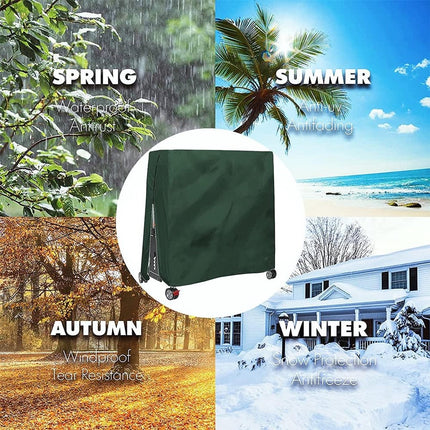 210D Waterproof Table Tennis Table Cover - Table Tennis Table Cover - Waterproof, windproof and UV-resistant - Dustproof - Table Tennis Table Protector - Protective Cover - Foldable Table Tennis Table Cover for Indoor and Outdoor Use - Green - 165×70×185c.