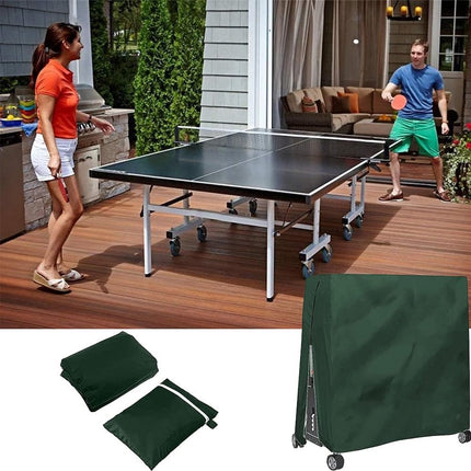 210D Waterproof Table Tennis Table Cover - Table Tennis Table Cover - Waterproof, windproof and UV-resistant - Dustproof - Table Tennis Table Protector - Protective Cover - Foldable Table Tennis Table Cover for Indoor and Outdoor Use - Green - 165×70×185c.