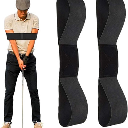 2 pieces - Golf Swing Training Band - golf swing training aids - golf swing trainer - golf training aids - golf accessories for beginners - for movement correction - for men, women and children - 35*7 cm - black.
