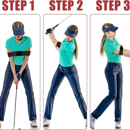 2 pieces - Golf Swing Training Band - golf swing training aids - golf swing trainer - golf training aids - golf accessories for beginners - for movement correction - for men, women and children - 35*7 cm - black.
