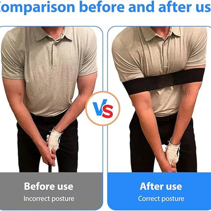 2 pieces - Golf Swing Training Band - golf swing training aids - golf swing trainer - golf training aids - golf accessories for beginners - for movement correction - for men, women and children - 35*7 cm - black.