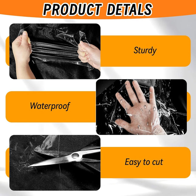Window Film - Thermal Insulation for Windows - Window Film Insulation Sealing Set - Winter Window Insulation Set - Window Insulation Film - Winter Insulation Window Covering Set - Self-Adhesive - with Velcro - for windows and skylights - transparent - 160.