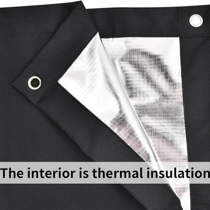 Blackout roller blind - No drilling required - 96 x 100 cm - Portable blackout curtain for windows - with 7 suction cups - Thermal insulation, Sun protection, Roller blind for skylight, Bedroom, Garden, Car - Black.
