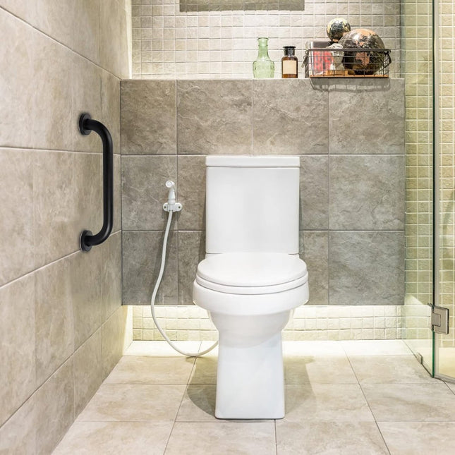 2 pieces - Armrest - 30*5 cm - Bathtub Grip - handle for the elderly - stainless steel railing - safety railings - non-slip shower grip - wall-mounted stainless steel handle - for the elderly, bathroom, kitchen - black.