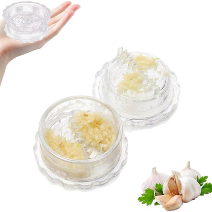 Garlic mill - Garlic twister - Garlic press - Ginger press - Garlic Press - Spice mill - garlic tool - manual garlic press - with storage jar - quick meal preparation - kitchen utensils - kitchen tools - 8*8*4 cm - transparent.