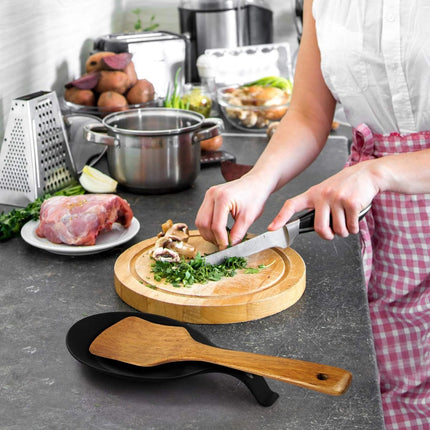 2 pieces - Spoon holder - Spoon rest - Spoon mat - Kitchen spoon holder - Kitchen utensil holder - Kitchen utensils - multifunctional spoon holder - for storing spatulas, ladles and cutlery - for kitchen, home, dining room - 20*10 cm - black.