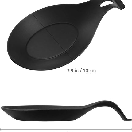 2 pieces - Spoon holder - Spoon rest - Spoon mat - Kitchen spoon holder - Kitchen utensil holder - Kitchen utensils - multifunctional spoon holder - for storing spatulas, ladles and cutlery - for kitchen, home, dining room - 20*10 cm - black.
