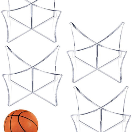 4 pieces - Ball holder - Ball rack - Ball stand - Acrylic ball rack - Ball storage rack - Display rack - football stand - ball holder - acrylic sports ball stand - volleyball support - for basketball, volleyball, football, rugby ball - 12*6.5 cm - transpa.