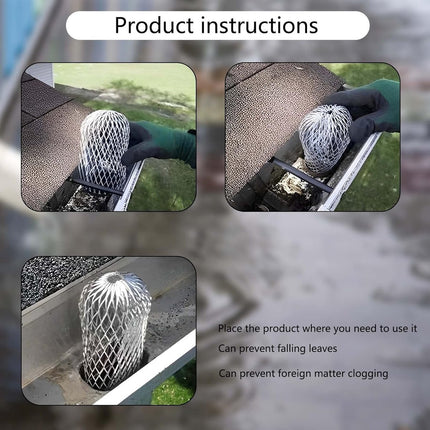 Downpipe leaf catcher - 6 Pieces - Wire mesh screen - Downpipe protector - Gutter guard - gutter guard - Against leaves in gutter - Leaf catcher - Anti-Clog - for preventing blockage and debris.