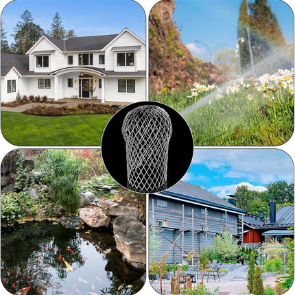 Downpipe leaf catcher - 6 Pieces - Wire mesh screen - Downpipe protector - Gutter guard - gutter guard - Against leaves in gutter - Leaf catcher - Anti-Clog - for preventing blockage and debris.