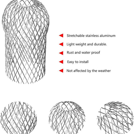 Downpipe leaf catcher - 6 Pieces - Wire mesh screen - Downpipe protector - Gutter guard - gutter guard - Against leaves in gutter - Leaf catcher - Anti-Clog - for preventing blockage and debris.