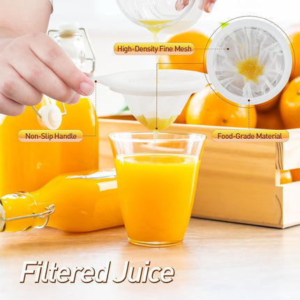 4 pieces - Filter screen - nylon fine sieve with handle - 100/200/300/400 mesh - food filter - fine mesh filter - plastic kitchen sieve - fine mesh sieve - for filtering juice, milk, wine, coffee - white - 14.5*24 cm.