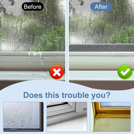 Moisture-resistant strips for windows - 3cm*4m - Absorbing condensation strips for window felt - Absorbent stickers - Self-adhesive strip - Anti-condensation felt pads - Anti-condensation strips for windows - Window glass Water-absorbing Sticker - Moistur.