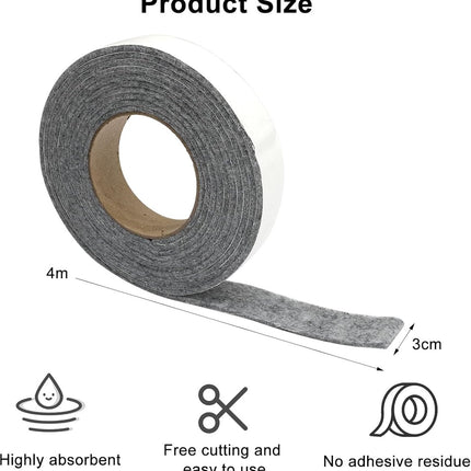 Moisture-resistant strips for windows - 3cm*4m - Absorbing condensation strips for window felt - Absorbent stickers - Self-adhesive strip - Anti-condensation felt pads - Anti-condensation strips for windows - Window glass Water-absorbing Sticker - Moistur.