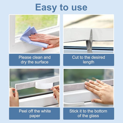 Moisture-resistant strips for windows - 3cm*4m - Absorbing condensation strips for window felt - Absorbent stickers - Self-adhesive strip - Anti-condensation felt pads - Anti-condensation strips for windows - Window glass Water-absorbing Sticker - Moistur.