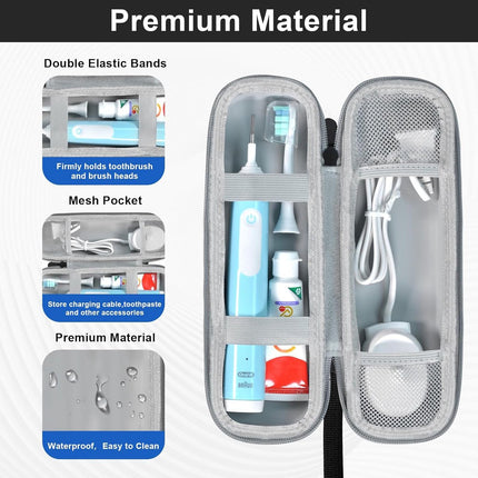 Electric Toothbrush Travel Case - Toothbrush Holder - Toothbrush Storage Box - Protective Cover - Portable Hard Protective Storage Bag - Toothbrush Travel Case - Suitable for Oral B - Black.
