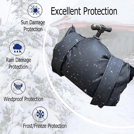 2 Pieces Frost Protection Cover - Tap Freeze Cover - Frost-Free Outdoor Tap Protection Cover - Outdoor Tap Covers - Frost Protection - Outdoor Tap Cover - Frost Protection Facade Tap - Frost Cover - Anti-frost - Waterproof Reusable - Black.