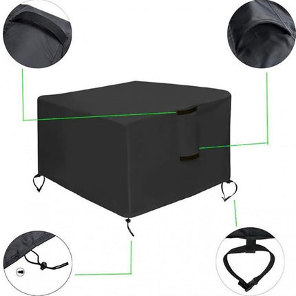 82*82*61 cm - Square Fire Pit Cover - Patio Fireplace Cover - Waterproof Square Outdoor Fire Pit Cover - Barbecue Stove Cover - Dust Cover - Square - Heavy 420D Oxford Fabric - Outdoor Fireplace Cover - Black.