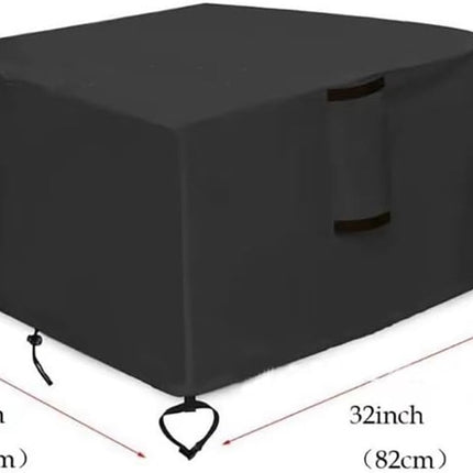 82*82*61 cm - Square Fire Pit Cover - Patio Fireplace Cover - Waterproof Square Outdoor Fire Pit Cover - Barbecue Stove Cover - Dust Cover - Square - Heavy 420D Oxford Fabric - Outdoor Fireplace Cover - Black.