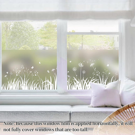 Window Privacy Film - Window Film - Anti-Peek Window Film - Glueless Frosted Privacy Film - Self-Adhesive Window Film - Flower Garden Window Stickers - Static Anti-Peek Window Film - for Kitchen, Bathroom, Window - Blackout Frosted Glass Film - 44 x 200 c.