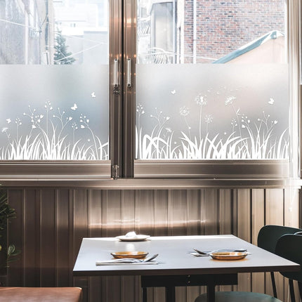 Window Privacy Film - Window Film - Anti-Peek Window Film - Glueless Frosted Privacy Film - Self-Adhesive Window Film - Flower Garden Window Stickers - Static Anti-Peek Window Film - for Kitchen, Bathroom, Window - Blackout Frosted Glass Film - 44 x 200 c.