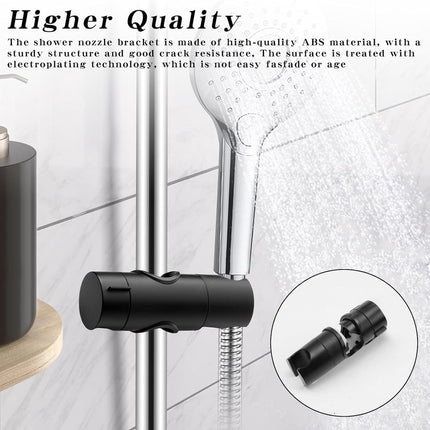 Shower holder - Shower head holder - Shower head - Adjustable shower head holder - Universal black shower head holder - Shower head holder - Hand shower – Hand shower holder - For shower rods 20-25 mm - Shower head holder - Black.