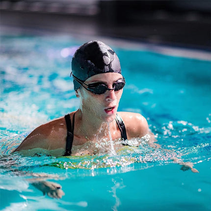 2 pieces - swimming cap - 23*20 cm - silicone swimming caps - hearing protection - waterproof swimming hat - keep dry for long and short hair - unisex swimming caps - for adults, children and juniors - black and white.
