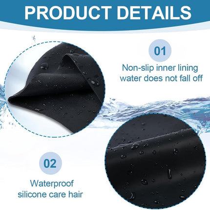 2 pieces - swimming cap - 23*20 cm - silicone swimming caps - hearing protection - waterproof swimming hat - keep dry for long and short hair - unisex swimming caps - for adults, children and juniors - black and white.