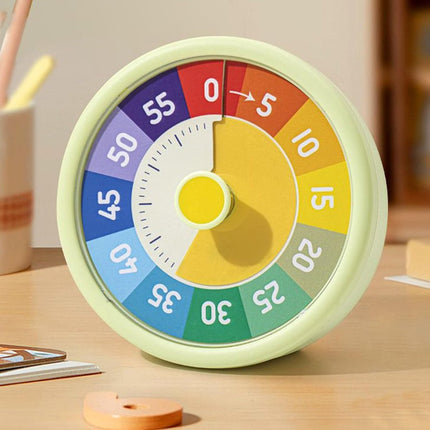 Timer - Visual timer - Visual countdown - 60-minute countdown timer - Countdown clock - Kitchen timer - Pomodoro timer - Silent time management - for fitness, studying, time management, cooking - 10.3*10.3*4.5 cm - green - (Battery not included).