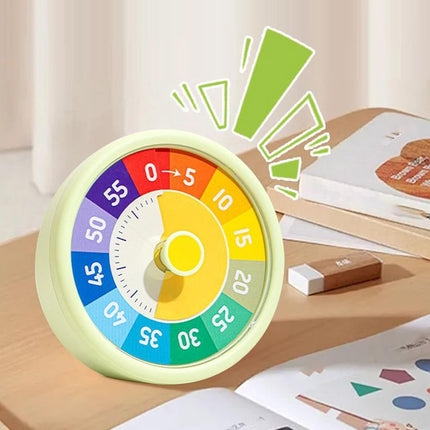 Timer - Visual timer - Visual countdown - 60-minute countdown timer - Countdown clock - Kitchen timer - Pomodoro timer - Silent time management - for fitness, studying, time management, cooking - 10.3*10.3*4.5 cm - green - (Battery not included).