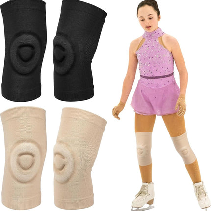 pairs of figure skating knee pads - gel dance knee pads - Knee Arthritis size M - Knee pain - Knee heating - cushioning and support - breathable material for dancing skating women girls men.