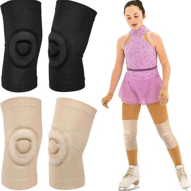 pairs of figure skating knee pads - gel dance knee pads - Knee Arthritis size M - Knee pain - Knee heating - cushioning and support - breathable material for dancing skating women girls men.