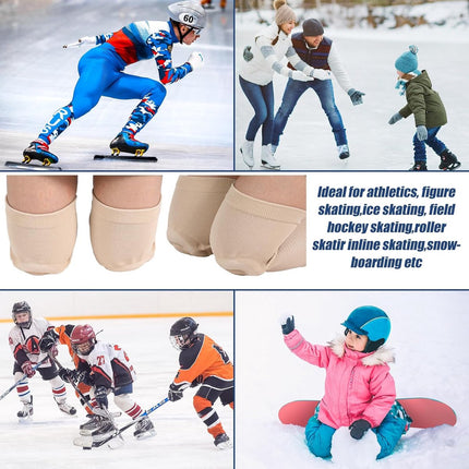 pairs of figure skating knee pads - gel dance knee pads - Knee Arthritis size M - Knee pain - Knee heating - cushioning and support - breathable material for dancing skating women girls men.