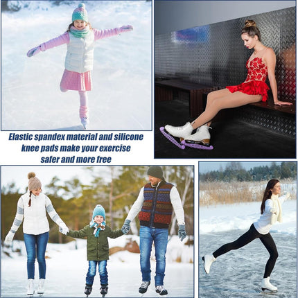 pairs of figure skating knee pads - gel dance knee pads - Knee Arthritis size M - Knee pain - Knee heating - cushioning and support - breathable material for dancing skating women girls men.
