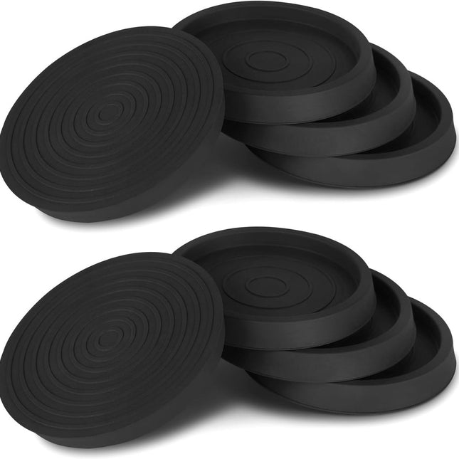 8 pieces - Furniture mats - 76*76*9 mm - 6.3 cm round furniture mat - anti-slip furniture protectors - rubber furniture protectors - for hardwood floors - floor protectors - for beds, cabinets, sofas, chairs and tables - black